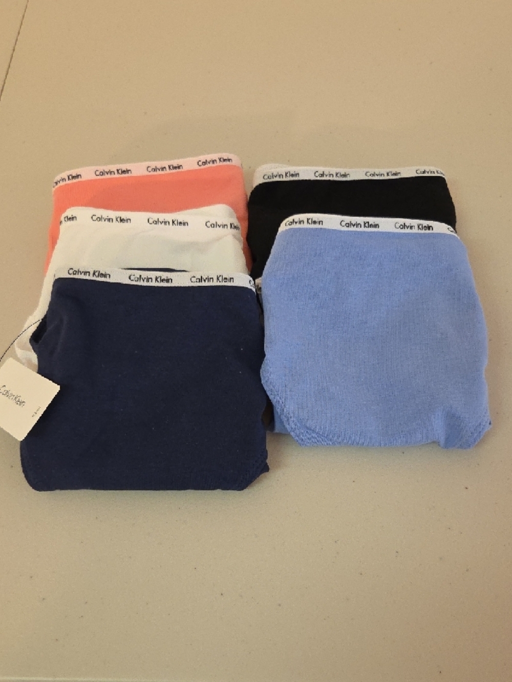 Calvin Klein Bikini Briefs 5-Pack in Navy, Light Blue, Coral - Picture 4 of 4